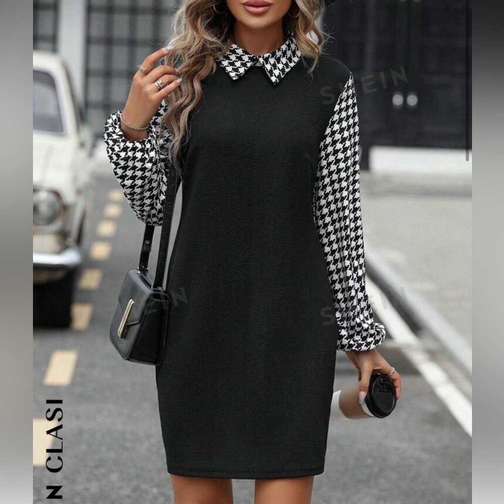 SHEIN Houndstooth Dress